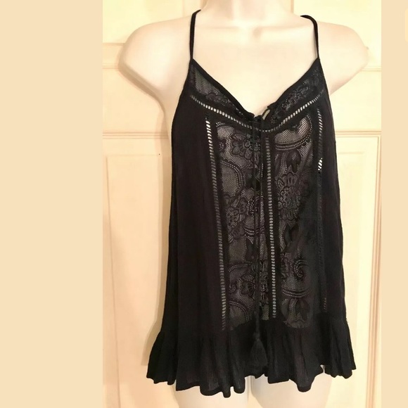 🆕 STACCATO Navy Blue Lace Tank Top Blouse Shirt - Picture 7 of 7